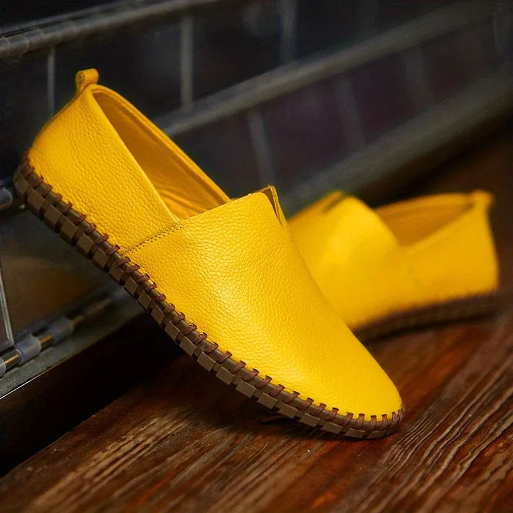 Elegant Loafers Matte Genuine Leather Slip Ons