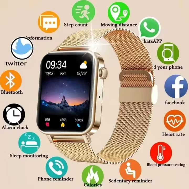 Elegant Smartwatch with Health and Activity Tracking for Women