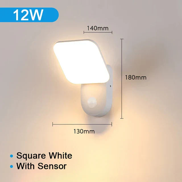 Waterproof Outdoor Wall Light with PIR Motion Sensor (12W)