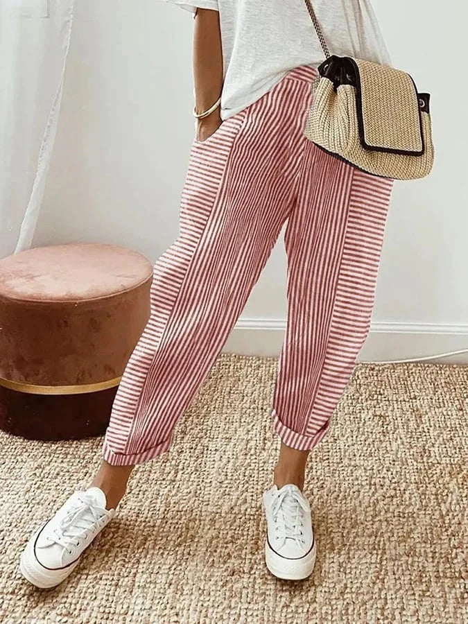 Striped Cotton Trousers – Comfort and Style for the Modern Woman