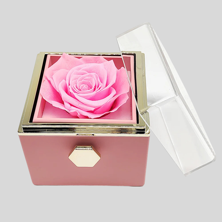 Eternal Rose With Custom Engraved Necklace