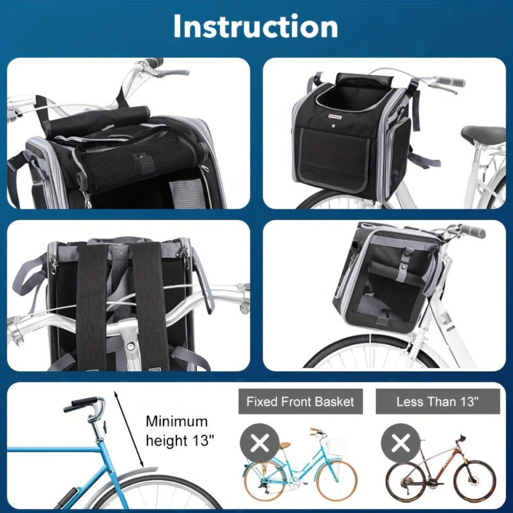 Expandable Pet Bicycle Basket
