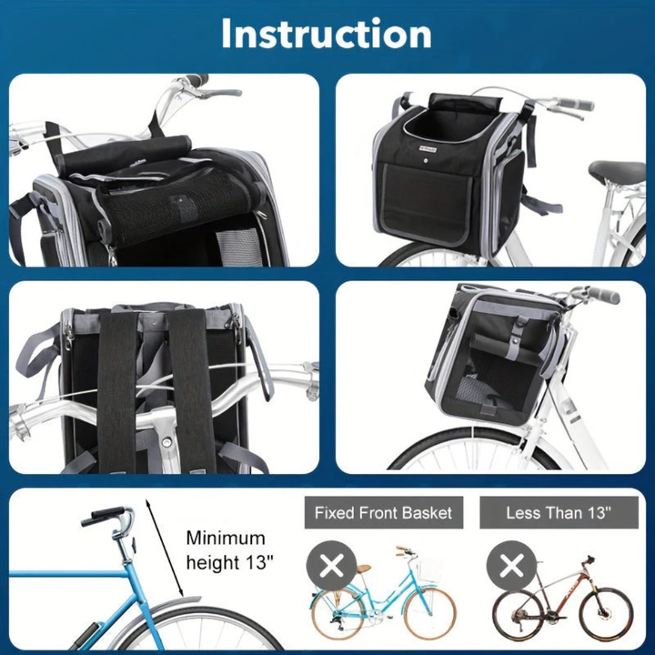 Expandable Pet Bicycle Basket