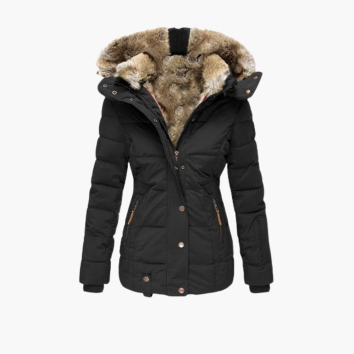 Women’s Jacket with Embossed Surface and Closures