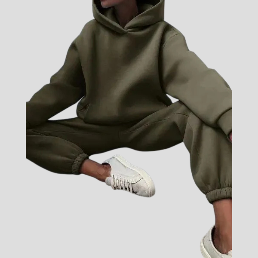 Women’s Hoodie & Jogger Set – Relaxed Winter Lounge Wear