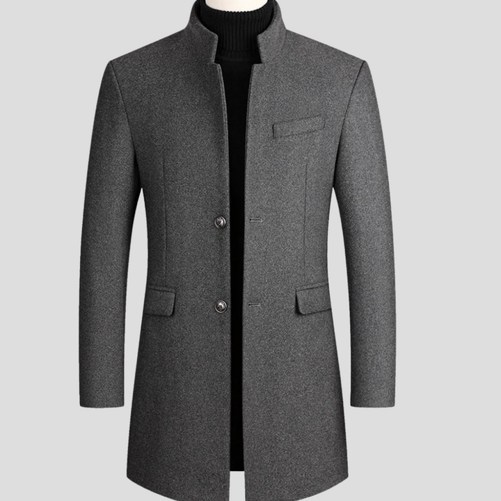 Men’s Elegant Wool-Blend Coat