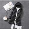 Long Down Jacket with Detachable Hood for Women