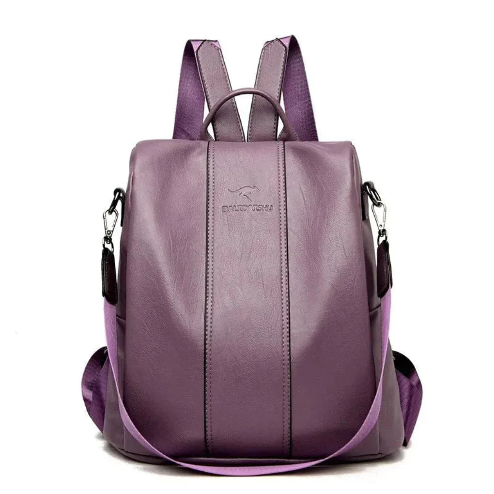 Chic Anti-Theft Backpack for Women – Stylish Leather Design with Concealed Storage