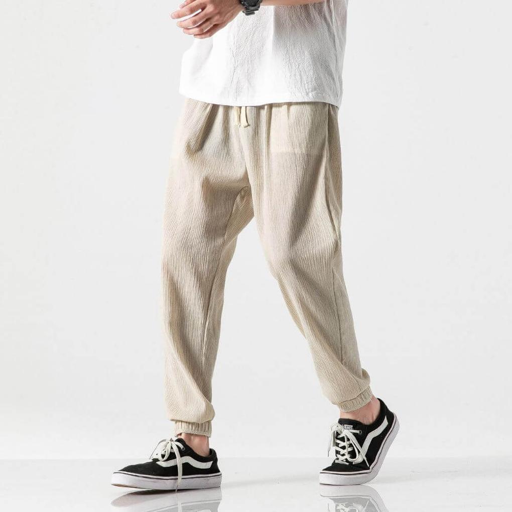Men’s cottonmix-Linen Comfort Pants – Lightweight Everyday Wear