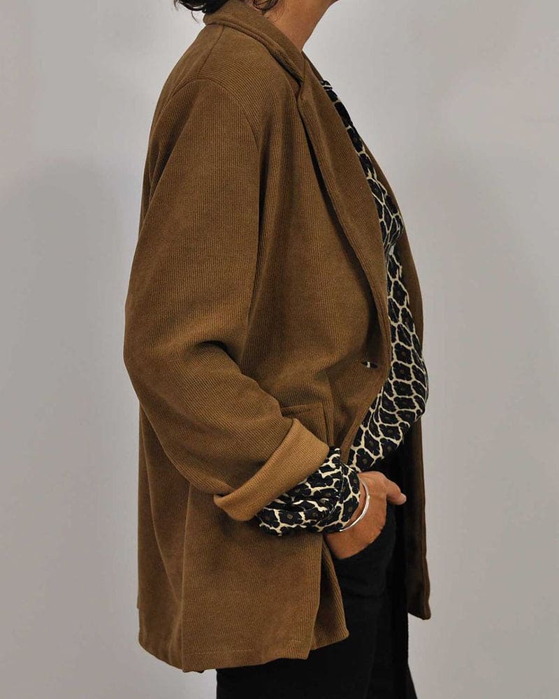 Geometric Pattern Cotton Blend Blouse