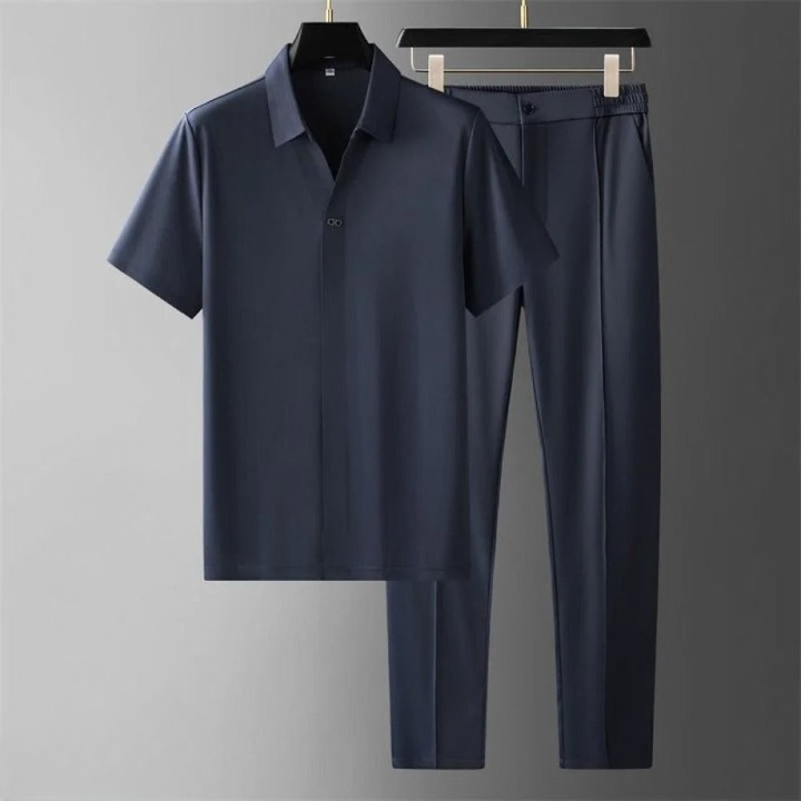 Luxury Two-Piece Set Polo and Trousers Summer Changing Season Men