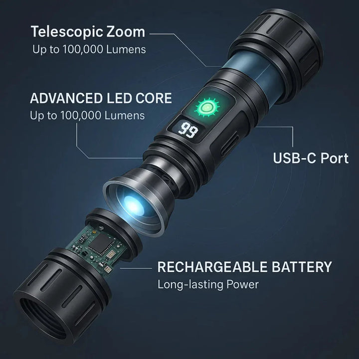 100000 Lumen Flashlight
