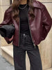 Burgundy Faux Jacket for Women