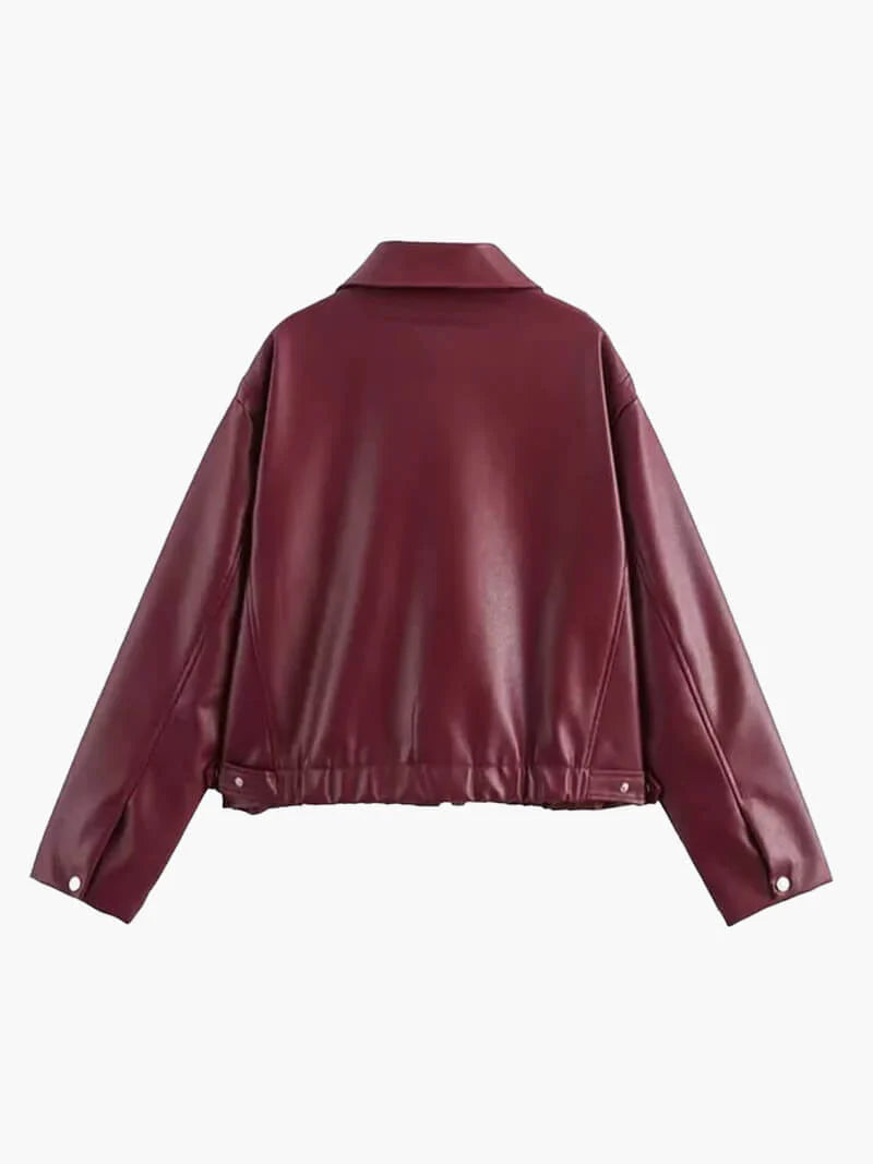 Burgundy Faux Jacket for Women