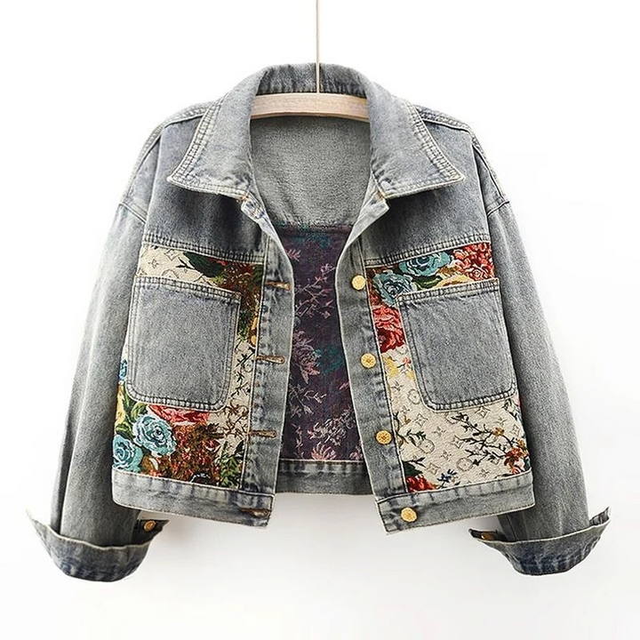 Floral Denim Jacket – Hand-Painted Style Meets Sustainable Fashion