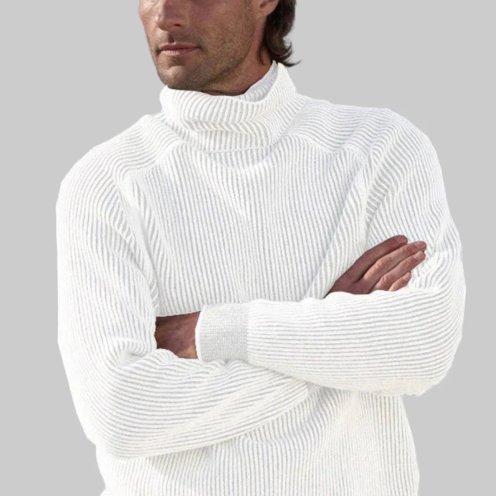 Men’s Turtleneck Sweater  Elegant Plain Colour Knit