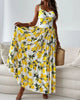Women’s Strappy Lemon Print Dress