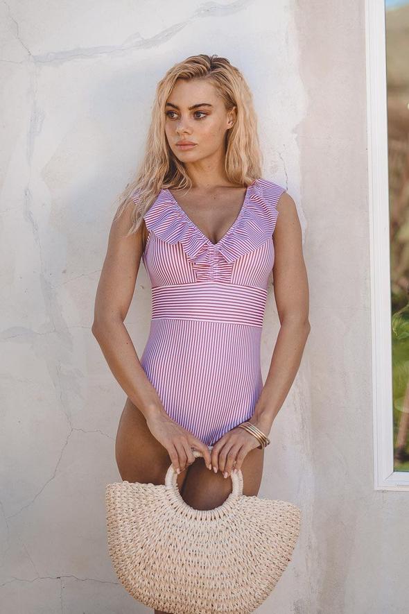 Retro Striped Swimsuit