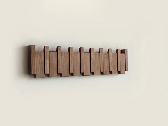 Durable Wooden Wall Coat Rack with Musical Design