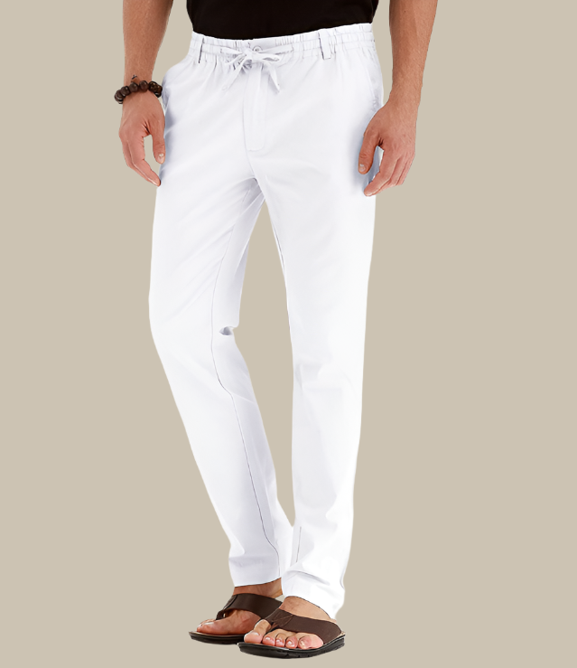 Men’s Casual Loose Fit Summer Trousers with Elastic Waist