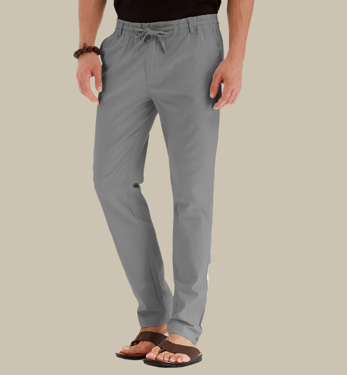 Men’s Casual Loose Fit Summer Trousers with Elastic Waist