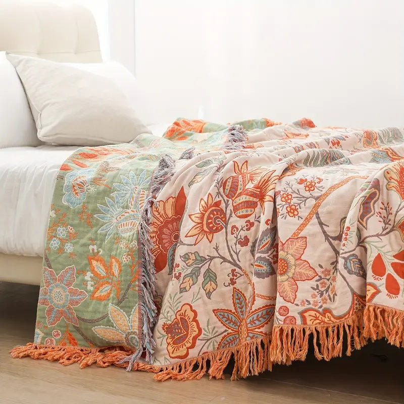 Bohemian Floral Blanket – Vibrant & Versatile