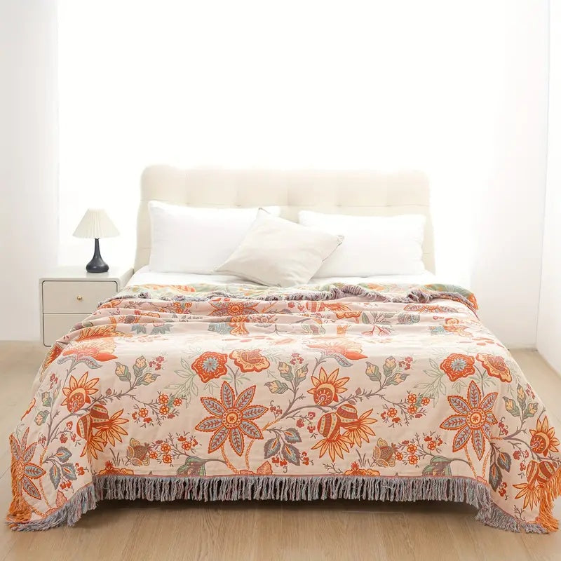 Floral Boho Blanket for Cozy Comfort and Stylish Living