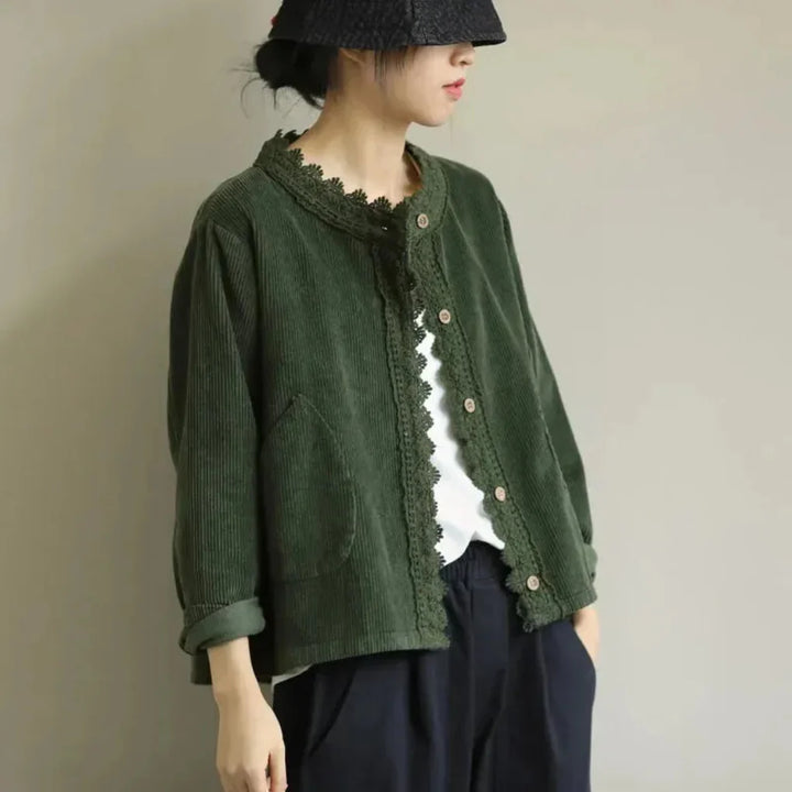 Corduroy Stitch Detail Women's Jacket