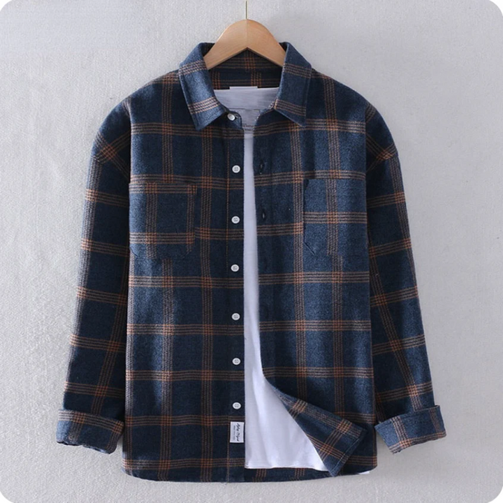 Classic Style for Autumn and Winter Men’s Plaid Shirt