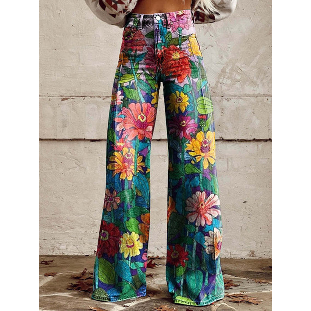 Women’s Long Pants – Ritan Floral & Solid Prints