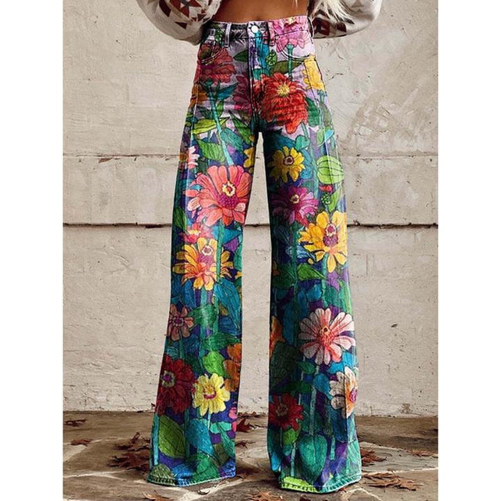 Women’s Long Pants – Ritan Floral & Solid Prints