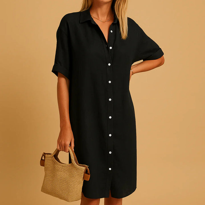 Relaxed Fit Button-Down Shirt Dress