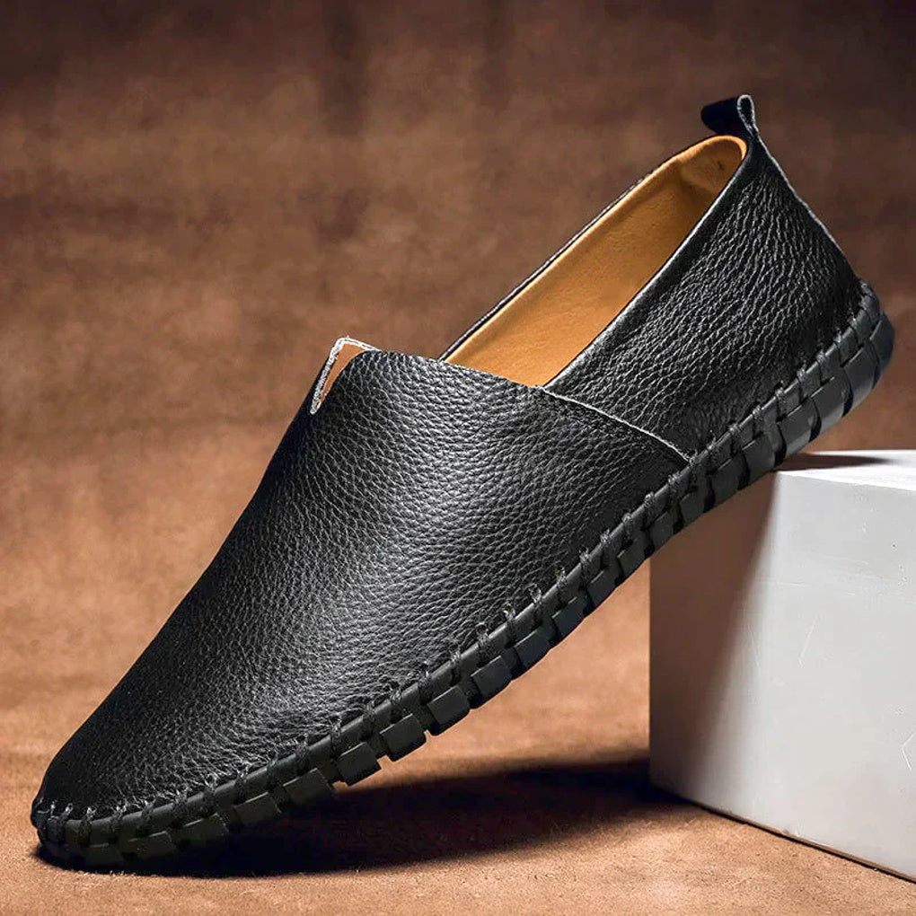 Elegant Loafers Matte Genuine Leather Slip Ons