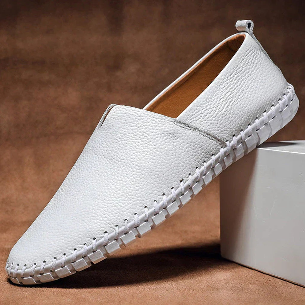 Elegant Loafers Matte Genuine Leather Slip Ons