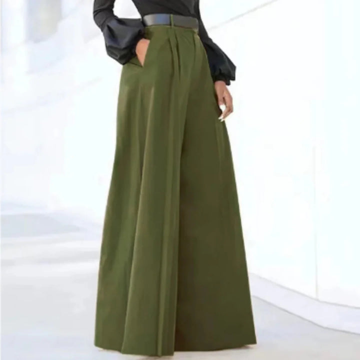 Women’s Wide-Leg Trousers – Solid Color Elegance for Every Occasion