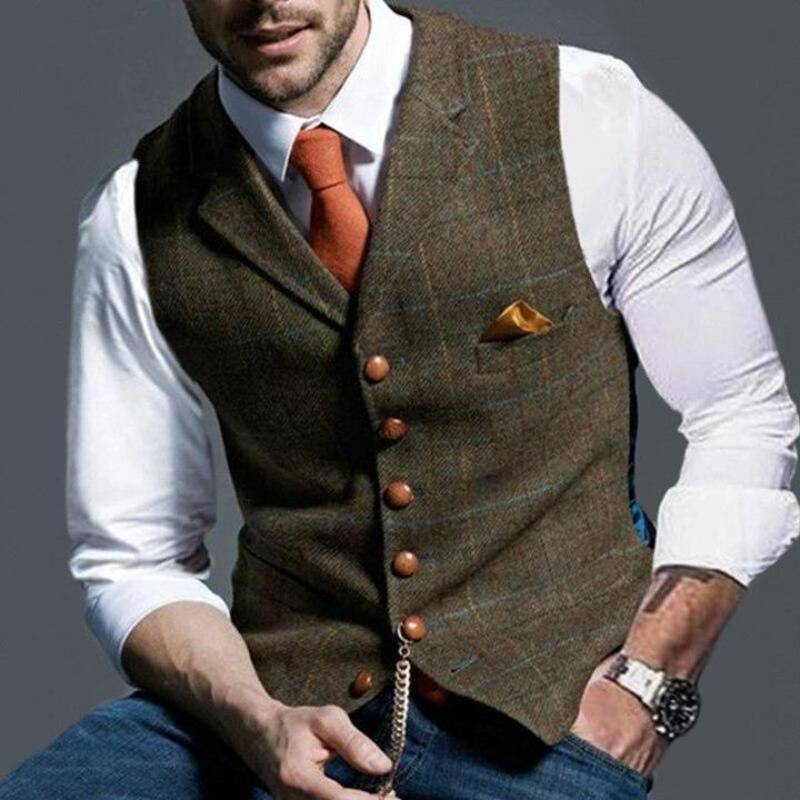 Men’s Checked Waistcoat – Elegant with Versatile Appeal