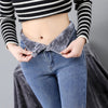 High-Waist Women's Winter Jeans Lined for Cold Days